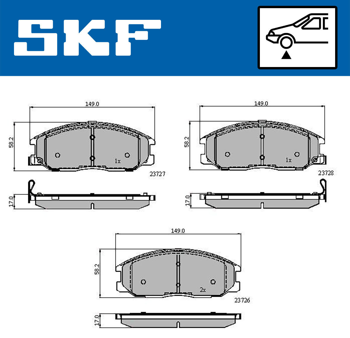 Set placute frana,frana disc VKBP 80436 A SKF